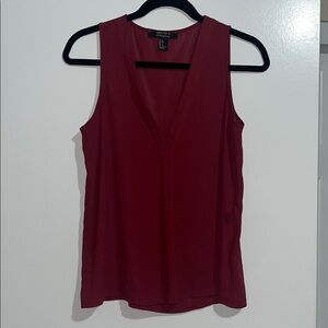 Forever 21 Burgundy V-Neck Tank Top